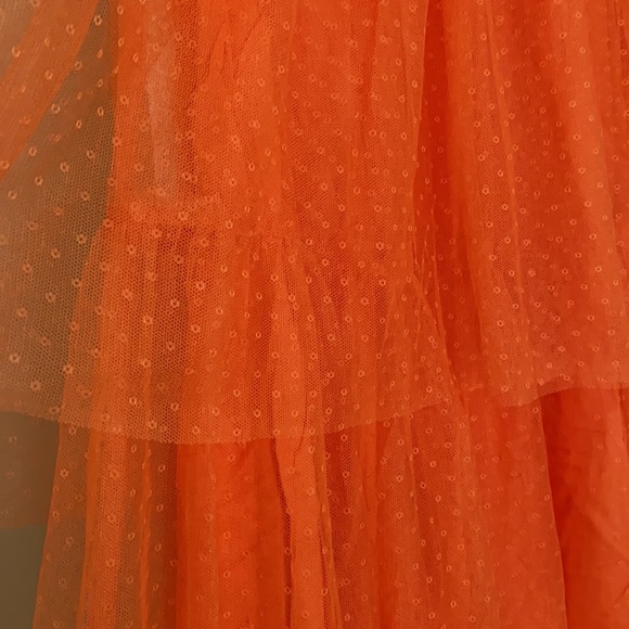Anthropology dot tulle maxi orange skirt. - Picture 4 of 8